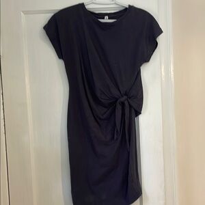 Dark Blue Tie Front Dress